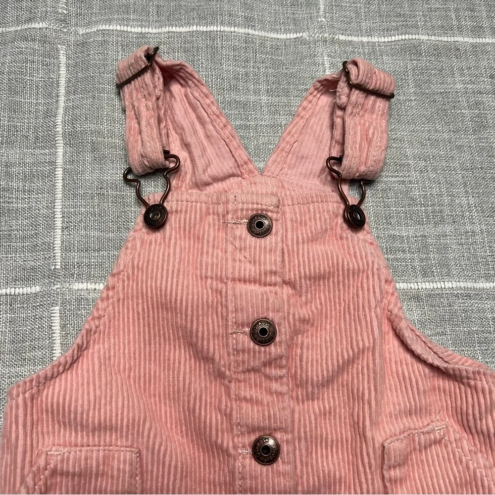 OshKosh B'Gosh 12 Months Pink Corduroy Overalls Dress Cotton‎
